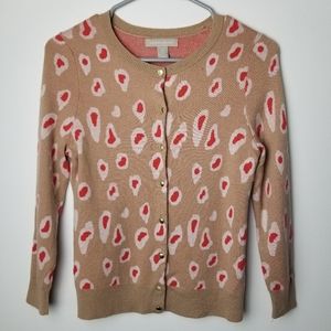Banana Republic wool blend animal print cardigan sweater XS
